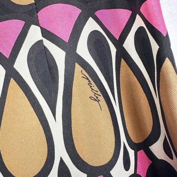 Milly New York Vintage Silk Mod Retro Shift Dress Size 4 Art Geometric - Picture 5 of 7